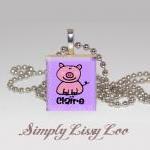 Little Piggy Personalized Scrabble Tile Necklace