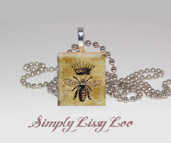 Queen Bee Scrabble Tile Necklace