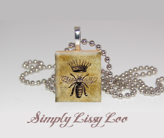 Queen Bee Scrabble Tile Necklace On Luulla